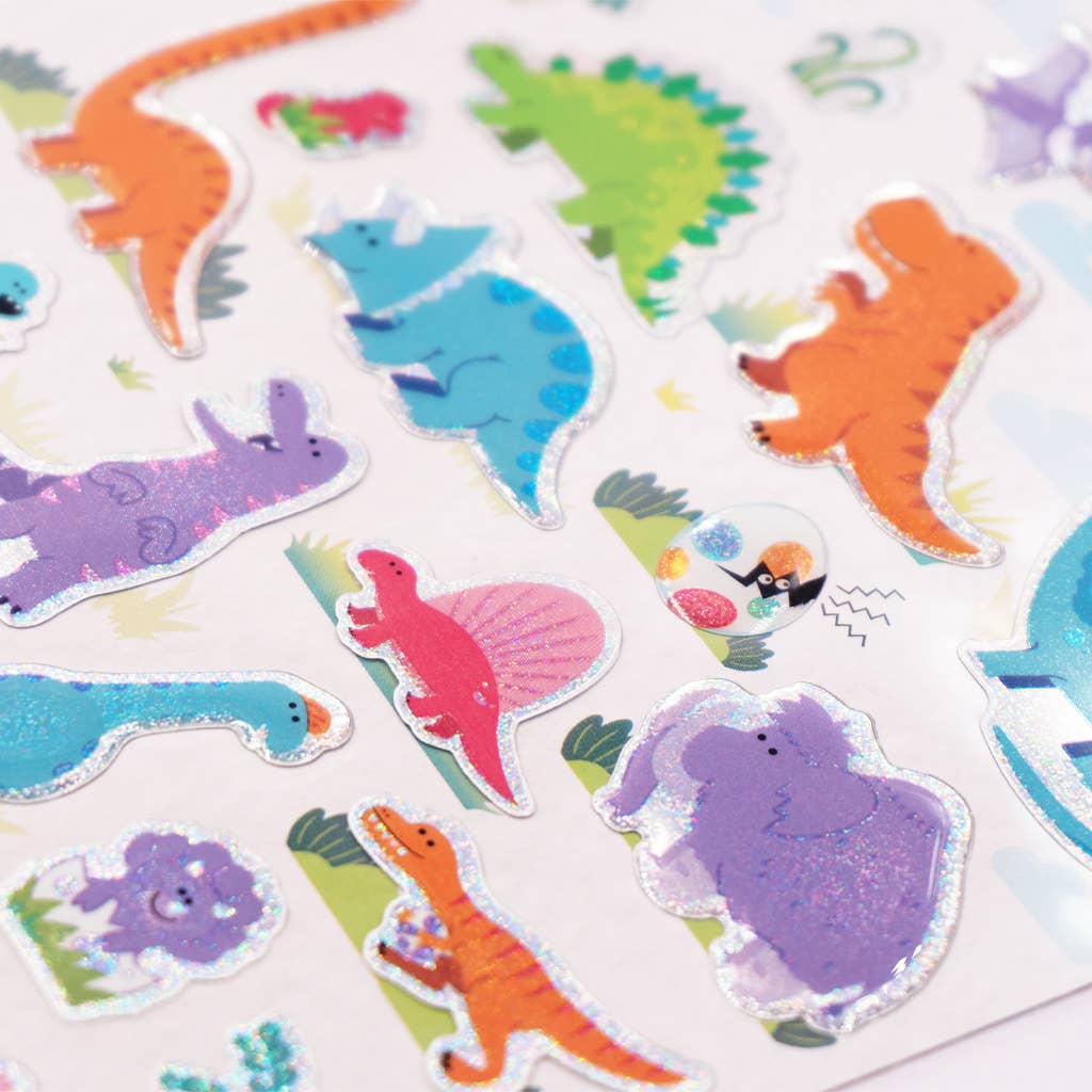 Dinosaur Puffy Stickers – 37ct Colorful Assortment | 1 Sheet