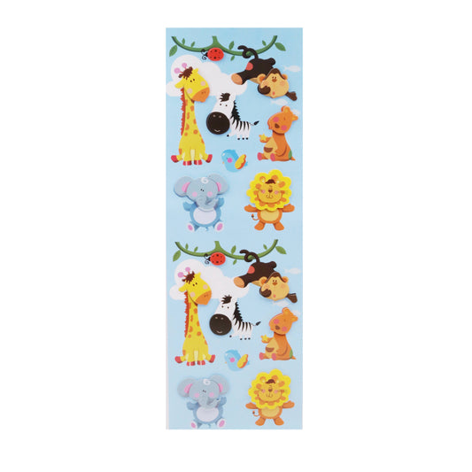 3D Fancy Stickers - Safari Animals, 1 sheet