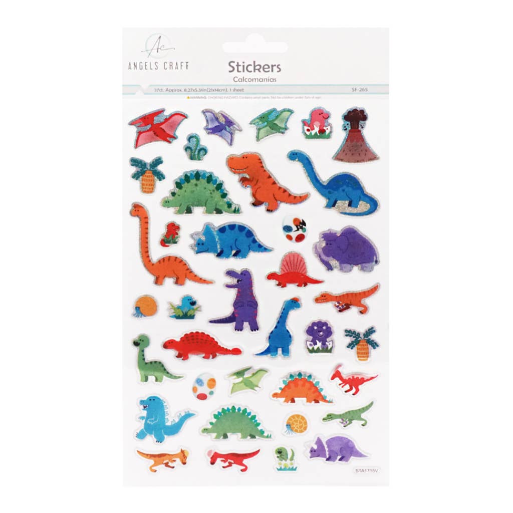 Dinosaur Puffy Stickers – 37ct Colorful Assortment | 1 Sheet