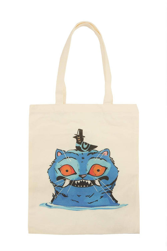 K-pop Demon Hunter Blue Tiger Derpy KPOP CANVAS TOTE BAG: MIX