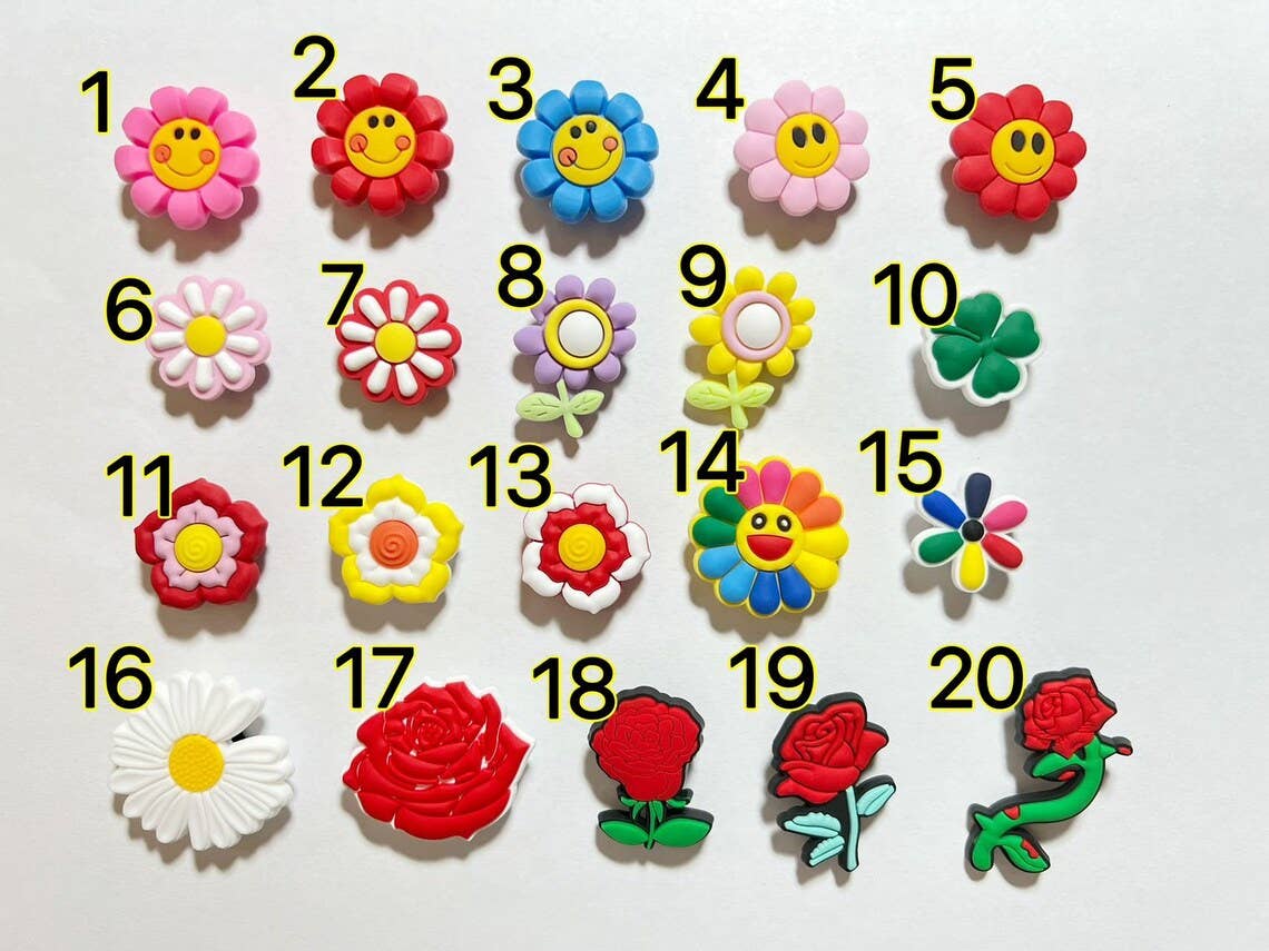 Pick your own Colorful Flowers Design Theme Shoe Charms Best Quality JuliesDecalDesign: #14