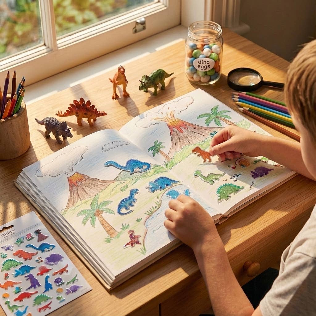 Dinosaur Puffy Stickers – 37ct Colorful Assortment | 1 Sheet